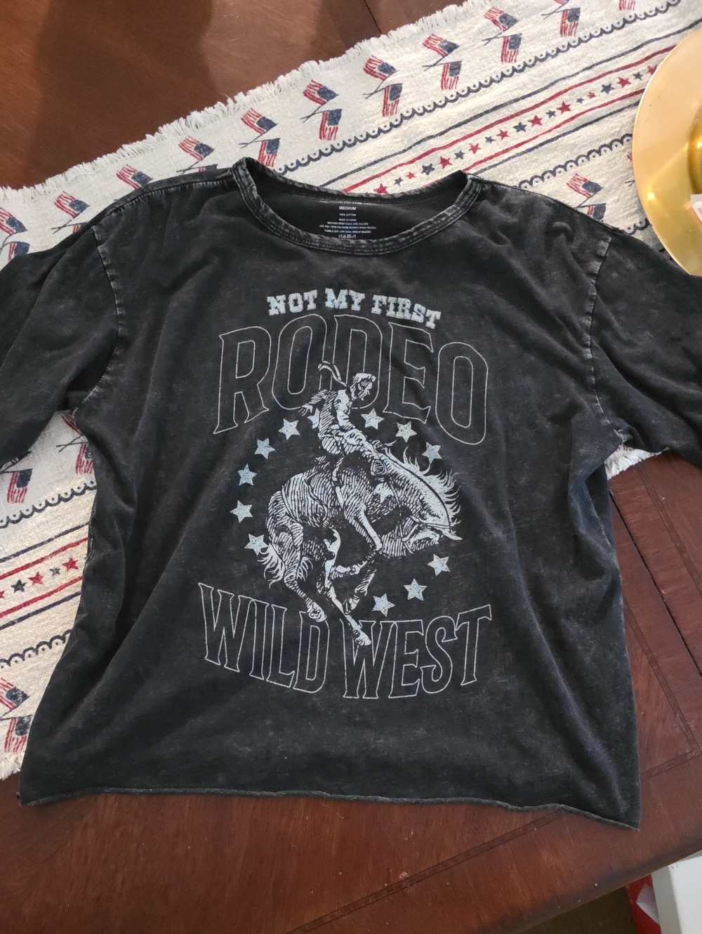 Women's Black 'Not My First Rodeo' Graphic Tee